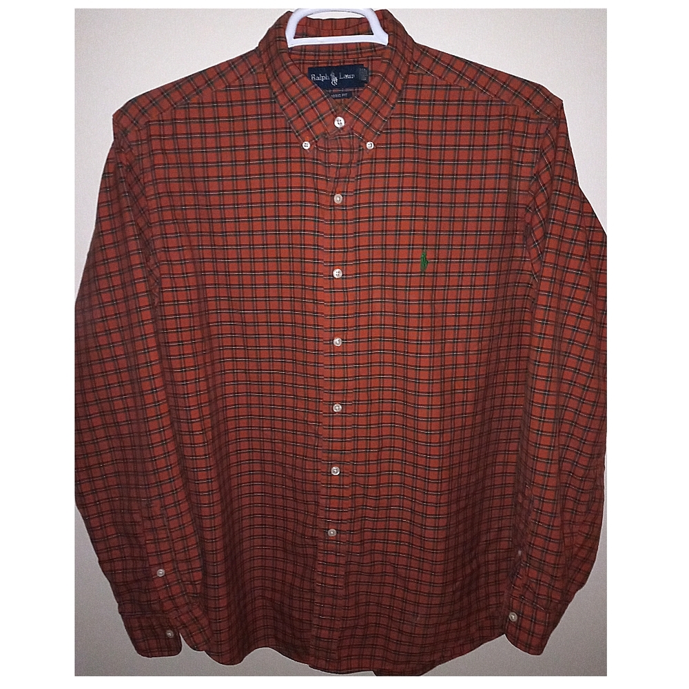 Polo by Ralph Lauren Orange Plaid Button-Down Shirt